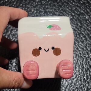 Cute Strawberry Milk Carton Figurine